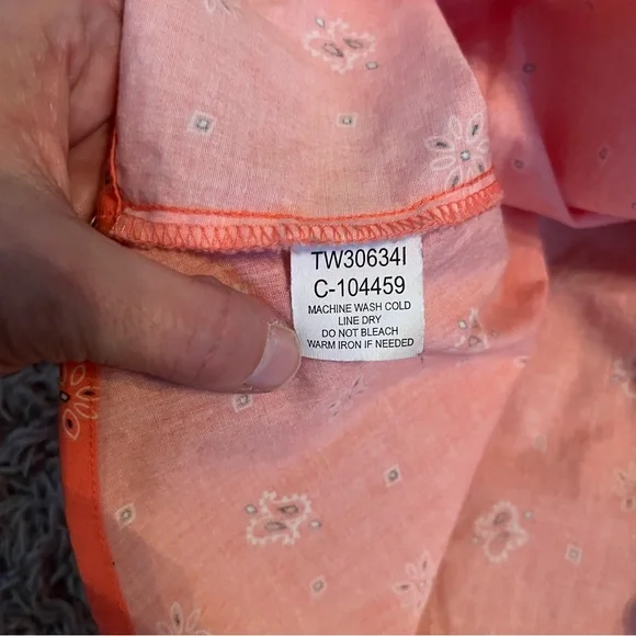 ROCKIES x Vintage Coral Bandana Print Pearl Snap Western Shirt Sz S Like New - Picture 9 of 12